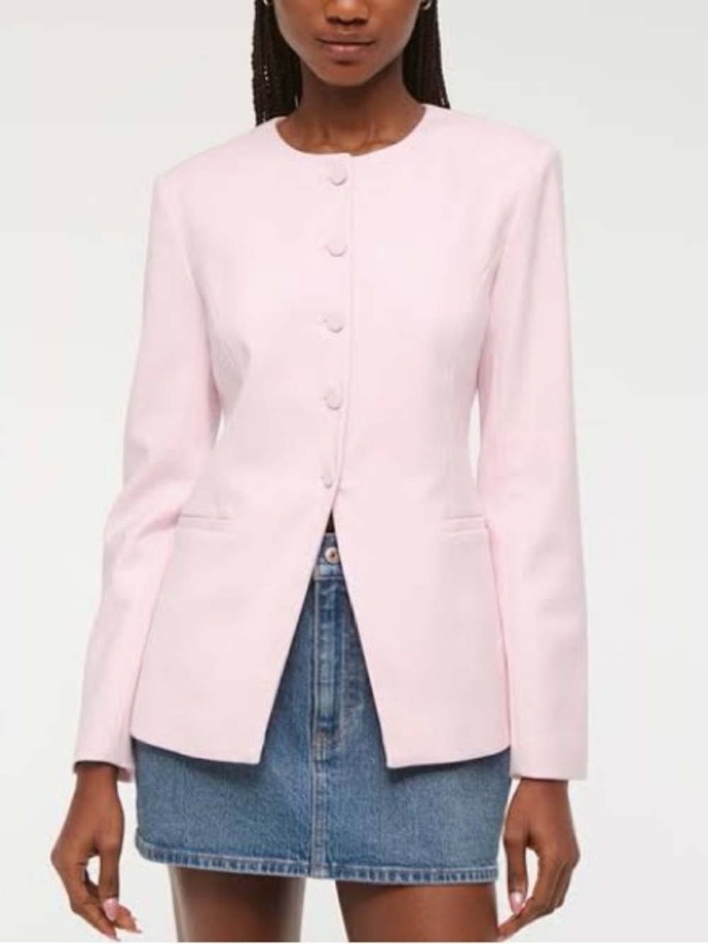 Abercrombie Collarless Suiting Blazer - Pink